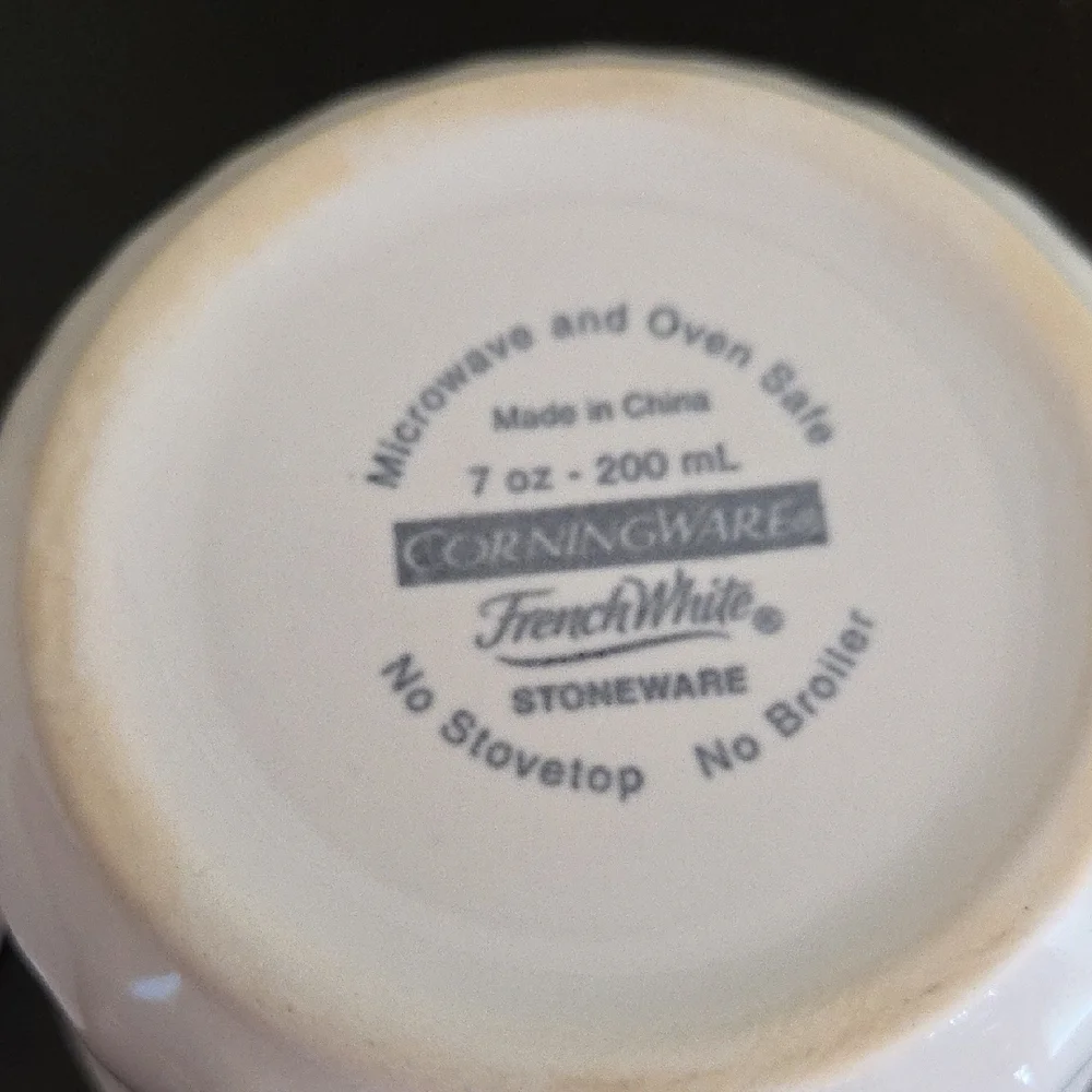 CorningWare French White 7oz Stoneware Ramekins Set of 2